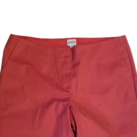 Armani Collezioni - Hibiscus Pink Mid-Rise Slim Fit Crop Dress Pants, Size 12 - Picture 4 of 8